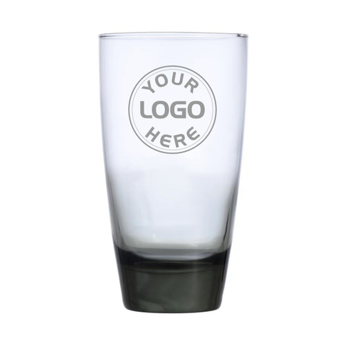 Made4You, Smoked Cooler Glass with a Logo, Thick Bottom, 18 Oz.