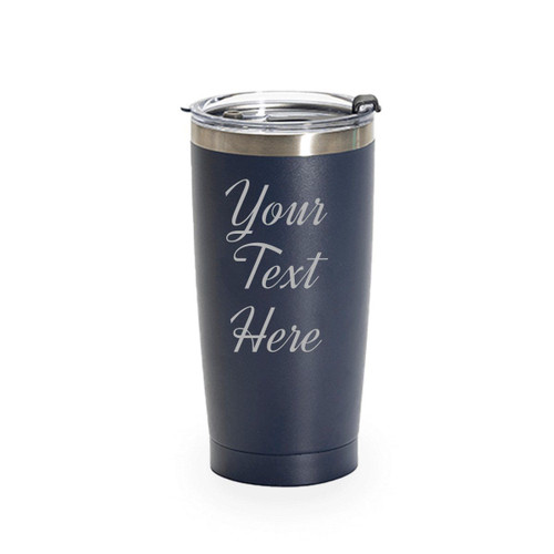 Stainless Steel Tumbler, Navy Blue, 20 Oz.