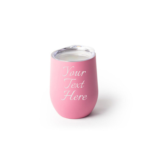 Made4You, Stainless Steel Stemless Wine Glass, Pink, 12 Oz.