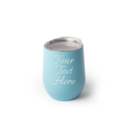Made4You, Stainless Steel Stemless Wine Glass, Seafoam, 12 Oz.