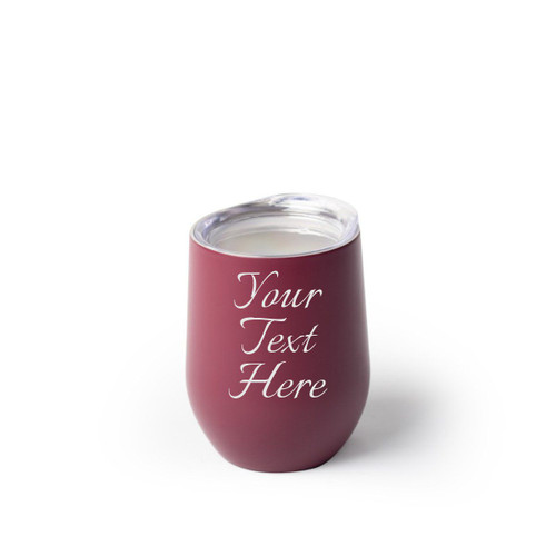 Made4You, Stainless Steel Stemless Wine Glass, Burgundy, 12 Oz.