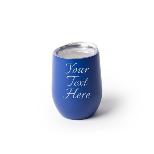 Made4You, Stainless Steel Stemless Wine Glass, Royal Blue, 12 Oz.