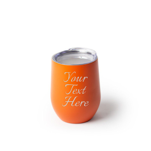 Made4You, Stainless Steel Stemless Wine Glass, Orange, 12 Oz.