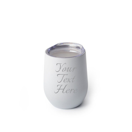 Made4You, Stainless Steel Stemless Wine Glass, White, 12 Oz.