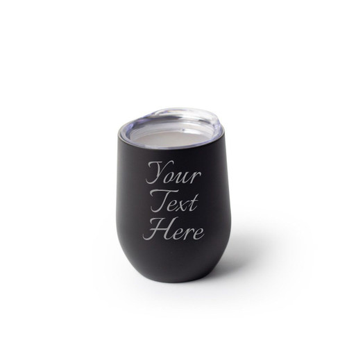Made4You, Stainless Steel Stemless Wine Glass, Black, 12 Oz.