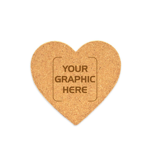 Made4You, Heart Cork Coaster, 4” x 4” x 3/16”, Set of 12