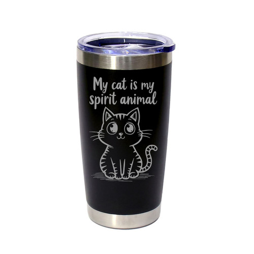 'My Cat Is My Spirit Animal', Stainless Steel Tumbler, 20 Oz., Choose Your Color, Made4You