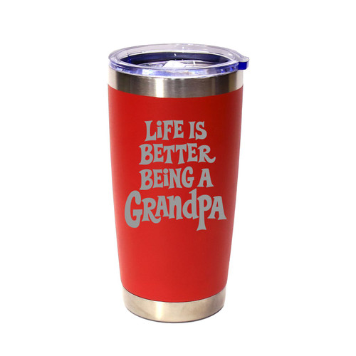 'Life Is Better Being A Grandpa', Stainless Steel Tumbler, 20 Oz., Choose Your Color, Made4You