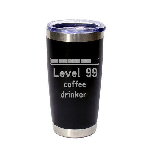 'Level 99 Coffee Drinker', Stainless Steel Tumbler, 20 Oz., Choose Your Color, Made4You