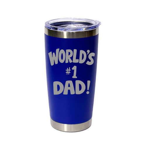 'World's #1 Dad!', Stainless Steel Tumbler, 20 Oz., Choose Your Color, Made4You