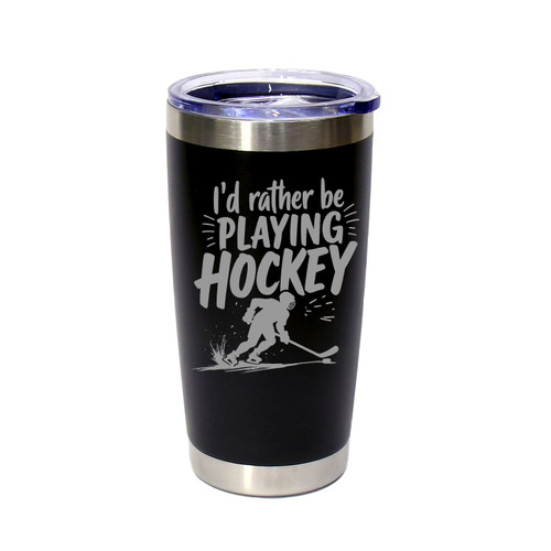 'I'd Rather Be Playing Hockey', Stainless Steel Tumbler, 20 Oz., Choose Your Color, Made4You