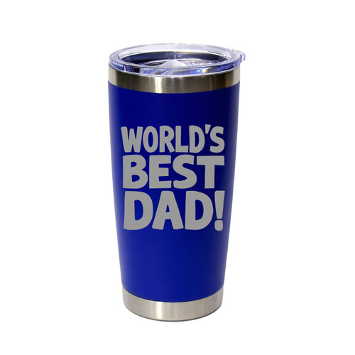 'World's Best Dad!', Stainless Steel Tumbler, 20 Oz., Choose Your Color, Made4You