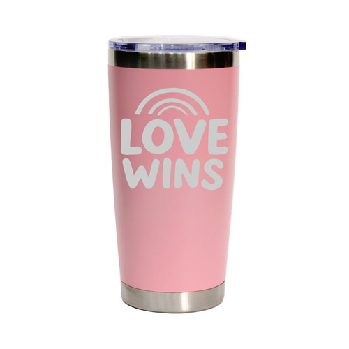 'Love Wins', Stainless Steel Tumbler, 20 Oz., Choose Your Color, Made4You