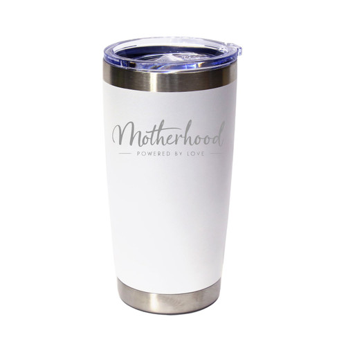 'Motherhood Powered By Love', Stainless Steel Tumbler, 20 Oz., Choose Your Color, Made4You