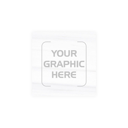 Square Premium Marble Coaster, Polished, White, 4" x 4", Set of 12