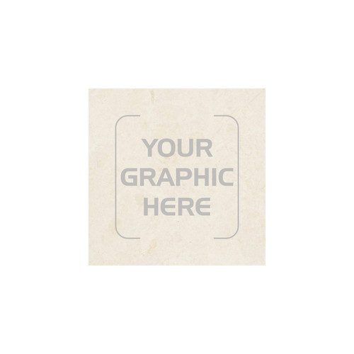 Made4You, Square Marble Coaster, Polished, White, 4" x 4", Set of 12