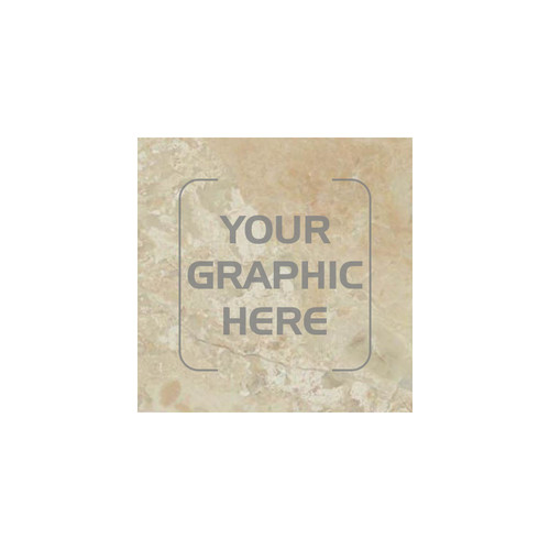 Square Premium Marble Coaster, Polished, Beige, 4" x 4", Set of 12