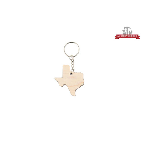 Texas Shaped Keychain, Maple, 2" x 2" x 0.125" Texas Shaped Keychain, Maple, 2" x 2" x 0.125"