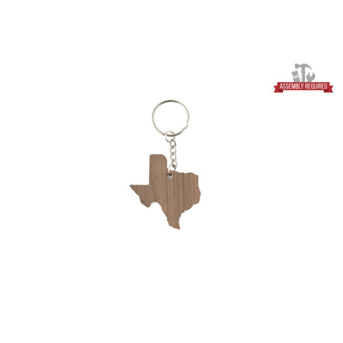 Texas Shaped Keychain, Walnut, 2" x 2" x 0.125" Texas Shaped Keychain, Walnut, 2" x 2" x 0.125"