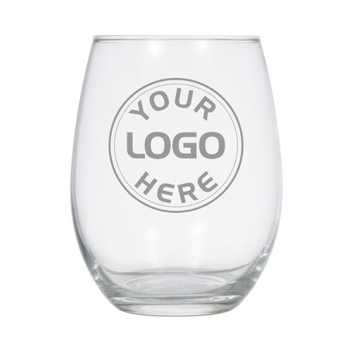 Clear Stemless Wine Glass with a Logo, 20 Oz.