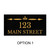 'Design Your Own' House Number and Street Sign, Black Granite, 12" x 6"