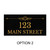 'Design Your Own' House Number and Street Sign, Black Granite, 12" x 6"