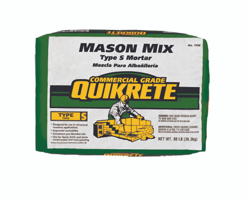 Quikrete Pre-Mixed Mason Mix 80lb Type S Mortar Bag(1136-80)