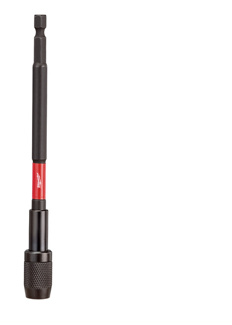Milwaukee® SHOCKWAVE™ 6 in. Locking Bit Holder with dual magnets and auto-locking design. Milwaukee® SHOCKWAVE™ 6 in. Locking Bit Holder with dual magnets and auto-locking design.
