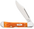 Case® Peach Seed Jig Persimmon Orange Bone Mini CopperLock® Pocket Knife with a locking blade and vibrant orange bone handle.