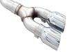 AWE 0FG  fits 21+ Ford F150 Dual Side Exit Cat-Back Exhaust- 4.5in Chrome Silver Tips - 3015-22067 Photo - Close Up