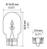 Hella Bulb 2825 12V 5W 4CP W2.1x9.5d T3.25 - 2825 Photo - Primary