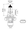 Hella Bulb H13 9008 12V 100/80W XEN WHT XB (2) - H71071052 Technical Drawing