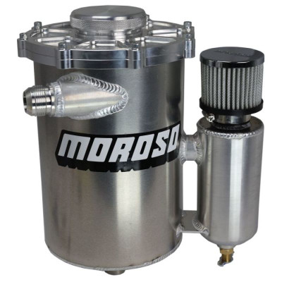 Moroso 13in Tall 7in Dia 5qt Dry Sump Tank w/Breather Tank - 22612 User 1