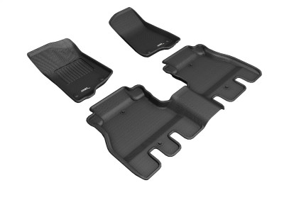 3D Maxpider L1JP01901509 Floor Mat 1st & 2nd Row Black Kagu For Wrangler NEW Photo - Primary