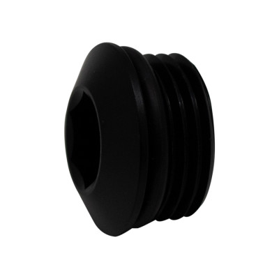 DeatschWerks 10AN ORB Male Plug Low Profile Internal Allen/Hex (Incl O-Ring) - Anodized Matte Black - 6-02-0719-B Photo - Primary