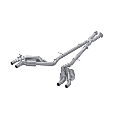 MBRP 2022 Kia Stinger 3.3L T304 SS Cat-Back Exhaust- Dual Split Rear Quad Outlet Uses Factory Bezels - S4708304 Photo - Primary