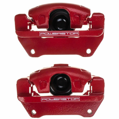 Power Stop 07-18 Jeep Wrangler JK Front Red Caliper Pair w/Bracket - S5044EB Photo - Primary
