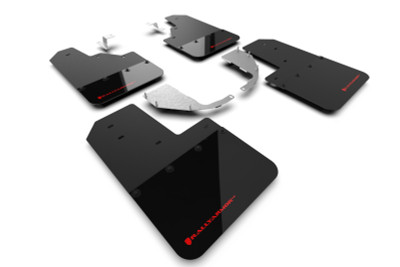 Rally Armor 21-22 Ford Bronco (Steel Bmpr - NO Rptr/Sprt - NO RR/RB) Blk Mud Flap w/Red Logo - MF85-NO-ST-RD Photo - Primary