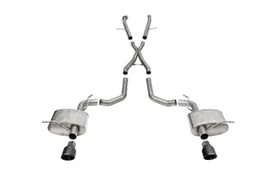 Corsa 21-22 Dodge Durango SRT Hellcat Cat-Back 2.75in Dual Rear Exit Xtreme 4.5in Black PVD Tips - 21196BLK Photo - Primary