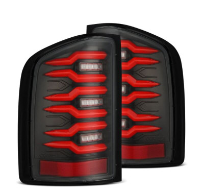 AlphaRex 07-14 Chevrolet Silverado 1500/2500HD/3500HD Luxx-Series LED Tail Lights Black/Red - 620000 Photo - Primary