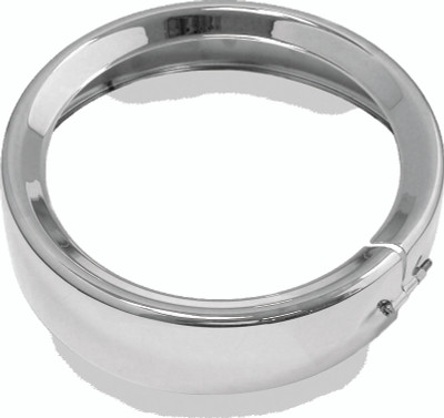 Bikers Choice FLH FLT FLHR FLD Black 7 Inch Chrome Headlight Trim Ring - 482914 Photo - Primary