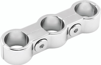 Bikers Choice Chrome Plain Oil Hose Seperator For 3 Hoses - 489605 Photo - Primary