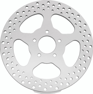 Bikers Choice 00-17 Big Twin 11.5 In Polished Rear 5 Spoke Drilled Stnless Rotor Repl H-D 44156-00 - 619974 Photo - Primary