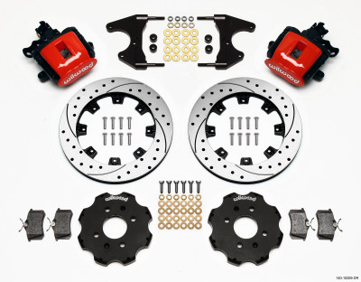 Wilwood Combination Parking Brake Rear Kit 12.19in Drilled Red Civic / Integra Drum 2.46 Hub Offset - 140-10209-DR Photo - Primary