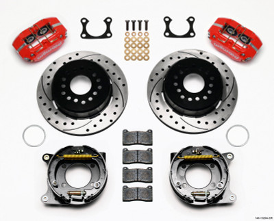 Wilwood Dynapro Dust-Boot P/S Park Brake Kit Drilled Red Big Ford 2.36in Offset - 140-13204-DR Photo - Primary