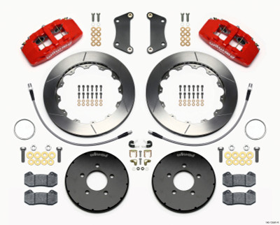 Wilwood Dynapro 6 Front Hat Kit 12.88in Red 2005-Up Mazda 3 w/ Lines - 140-13581-R Photo - Primary