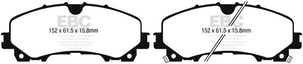 EBC DP33036C Disc Brake Pad Set For Infiniti Q50 2014-2018 NEW