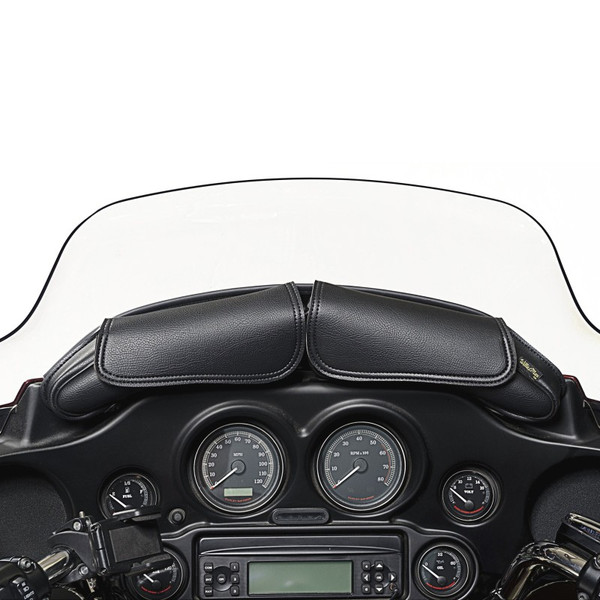 Willie & Max 06-13 HD FL/FLH/FLT/FLHT Two Pouch Windshield Bag (21.25inL x 6.5inH x 2.25inD) - Black - 04725