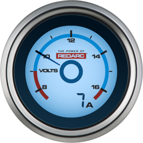 REDARC Single Battery Voltage Gauge w/Optional Current Display - 52mm - G52-VA
