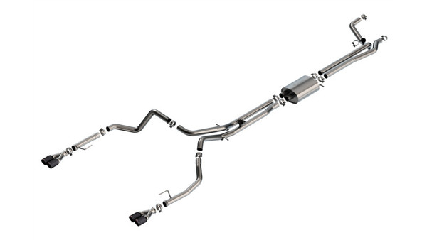 Borla 24-25 Chevy Silverado 1500 (6.2L V8) S-Type Cat Back - 3.5in Carbon Fiber Black Anodized Tips - 141000CFBA